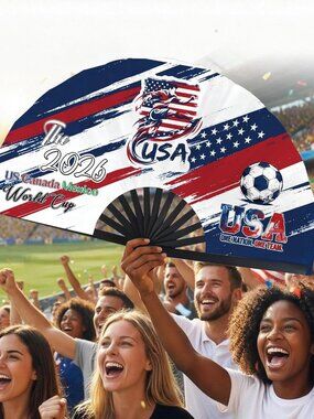 2026 World Soccer Cup Folding Fans – Soccer Game Day Essentials for Stadium Chan